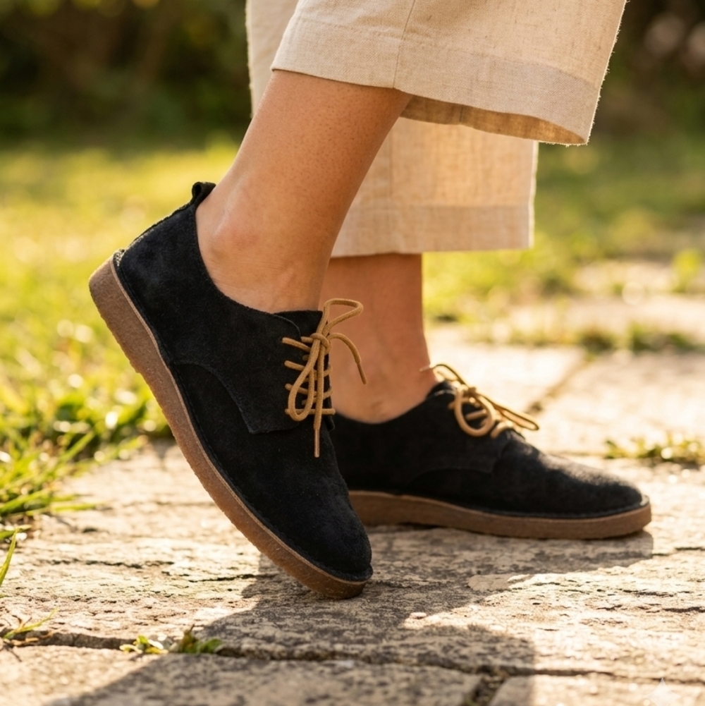 Zara Faux Suede Blue Shoe Size 36 Or 5.5-6